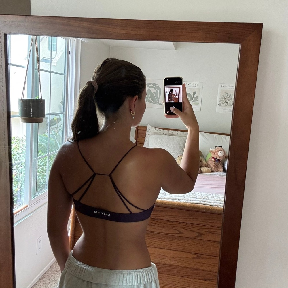 Dfyne vision twist front sports bra fig purple small - Picture 2 of 5